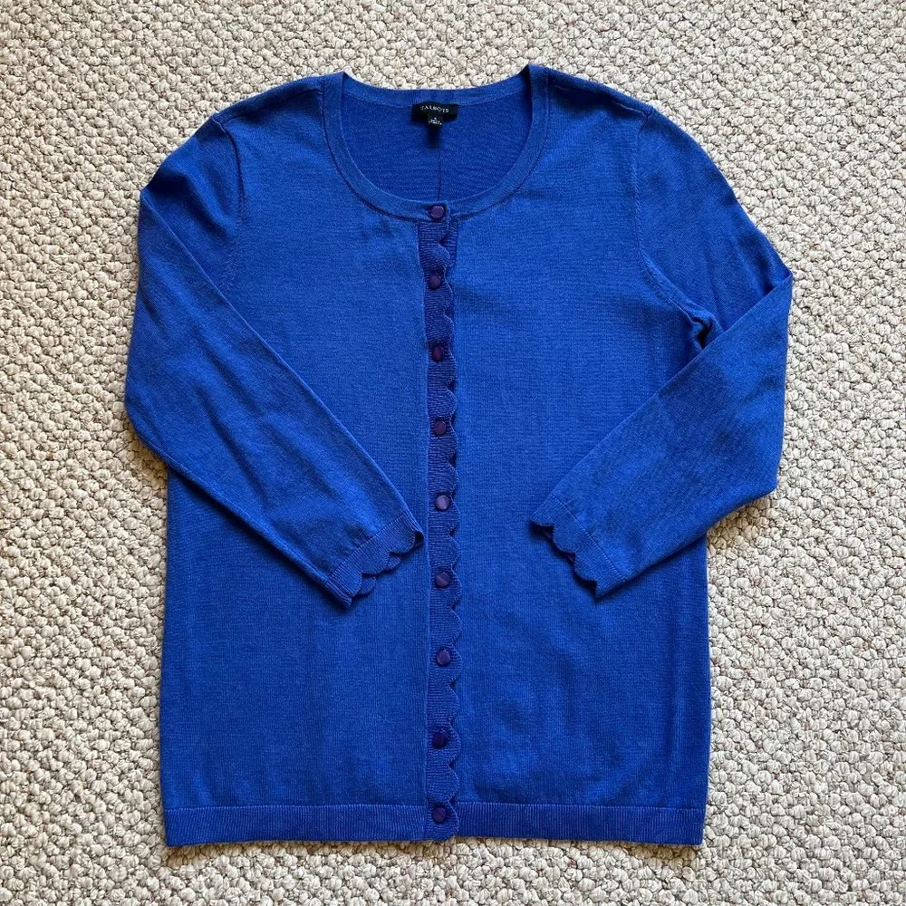 TALBOTS - Charming Cardigan - Scallop -- NEW with Tag - Picture 5 of 11